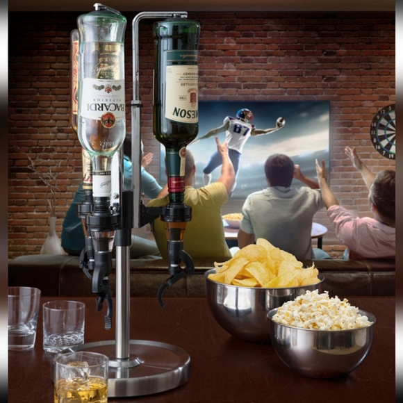 Oggi Professional Bareware 3 Bottle Revolving Liquor Dispenser - Picture 2 of 3